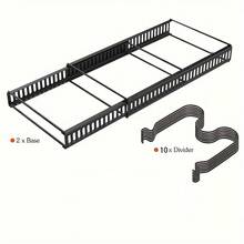 Pot Rack, Two-In-One Retractable Removable Pot And Pan Storage Rack, 13-Layer Divider Rack For Storing Pots And Pans, Pot Lid Rack With Legs, Suitable For Cabinets And Kitchens. - Black - View 11