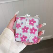 Casing Ponsel Engsel Motif Bunga Daisy Kecil Merah Mawar 3D untuk Galaxy Z Flip3/Flip4/Flip5/Flip6/8 Layar Lipat Perlindungan Anti Jatuh Penuh - MultiWarna - View 6