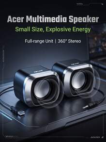 Acer Tingkatkan kualitas audio desktop Anda! Speaker komputer OSK263 memiliki suara stereo dua saluran untuk reproduksi audio yang orisinal, pengaturan kontrol kabel individual yang praktis, dan subwoofer 2.0 berwarna hitam yang cocok untuk laptop dan desktop. - View 1