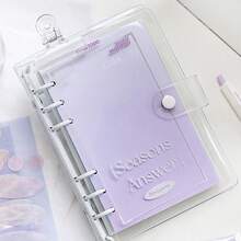 Rosyposy Spring Summer Autumn Winter Four Seasons Theme A6 Transparent Loose-Leaf Notebook Set, With Dividers, 92 Pages Full Color Inner Pages Envelope-Style Loose-Leaf Planner, Includes 3 Stickers, 24 Square Sticky Notes, Cute Aesthetic Stationery Supplies For Students - Seasonal Answer - View 8