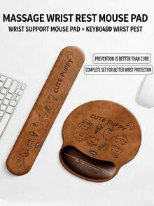 1pc Cute Cartoon Dachshund Print Ergonomic Mouse Pad With Wrist Support, Memory Foam Anti-Fatigue Pain Relief Non-Slip Soft Mouse Pad, Aesthetic Puppy Desktop Accessory, Suitable For Office, Home, Computer, Laptop, Student, Teenager Daily Use - Multiple Colors and Styles - View 9