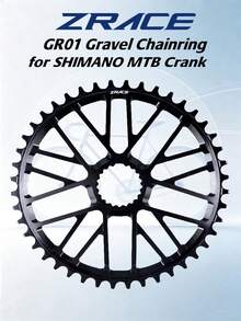 ZRACE GR01 碎石/山地單車齒盤，40T 42T 44T，相容於 M9100 / M8100 / M7100 / M6100 / MT900 搖臂 - 黑色 - 查看 2