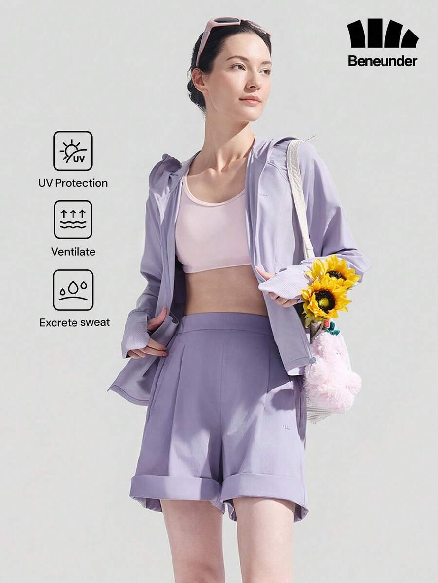 Beneunder Women's Full-Coverage Sun-Protective Jacket (Loose Fit) AL008 - Mauve Purple - View 1