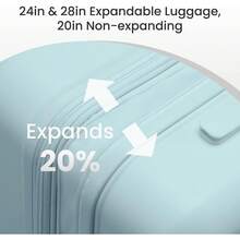 G-Series Luggage Set 3pcs, 100% PC Durable Hardshell Suitcase | Expandable, Lightweight, Smoother Spinner Wheels, YKK Zipper, TS - Mint Green - View 8