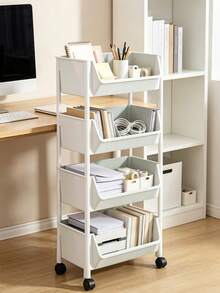 Multi-Tier Home Storage Rack, Simple Movable Balcony Organizer, Floor Standing Shelf, Rolling Utility Cart, Multi-Layer Living Room Book & Bag Storage Rack, Mobile Kitchen Fruit & Vegetable Basket - View 11