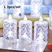 1/3/12/24PCS Crystal Diamond LED Candle Lights, Battery Powered Flameless Electronic Candles, LED Decorative Tea Candles, Suitable For Wedding Decor, Desktop Decor, Holiday Decoration, Home Party Decor, Bedroom Decor, Christmas Decor Lights - White Light - View 23