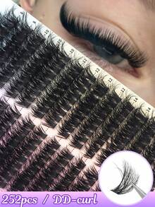 14 Rows 80D False Eyelashes, 252 Clusters Ultra-Dense Large Capacity, European And American Style Cat Eye Lashes, Natural Fluffy Big Eye Makeup Essential, DD Curl, 8-16mm Mixed Length, 3D Stereoscopic Eye Makeup, Beginner-Friendly DIY Quick Wear, Saves Makeup Time, Soft And Lightweight Material, Comfortable Wear Without Eye Pressure, Suitable For Daily, Party, Photography, High Cost-Performance Practical Choice, Suitable For Personal Use And Thoughtful Holiday Gift, Cat Eye Lashes, Halloween - DD - View 2