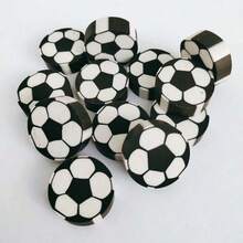 20pcs Fun Sports Mini Football Theme Erasers, Birthday Party Favors, Student Prizes, Classroom Reward Supplies - Black - View 1