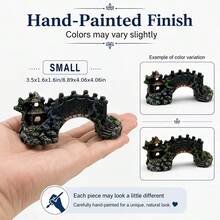 Dekorasi Akuarium Jembatan Lengkung Resin, Ornamen Lanskap Akuarium Jembatan Paviliun Vintage dengan Gua Tersembunyi - Akuarium Bahagia - View 4