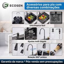 Pia Cozinha Cinza Chuva Voadora 75x45x22cm Acessórios Completos - Tamanho Único - Visão 3