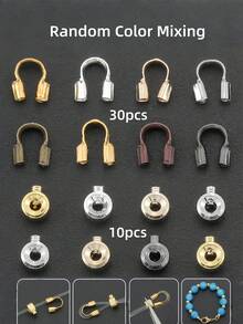 20-320pcs Jewelry Making Embossed Beads, Including DIY U-Shaped Clasps And Pressure Cooker Positioning Buckles, Suitable For Jewelry Making - Multicolor - View 11
