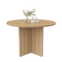 120x120cm Oak Dining Table - Natural Color - 橡木 - 查看 9