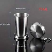 Portable Stainless Steel Cup With Lid - Foldable, Reusable, Multi-Functional Travel Cup, Suitable For Hot Drinks, Outdoor Activities And Sports Occasions, Sports Drink Utensil | Compact Design Cup - Multicolor - View 12