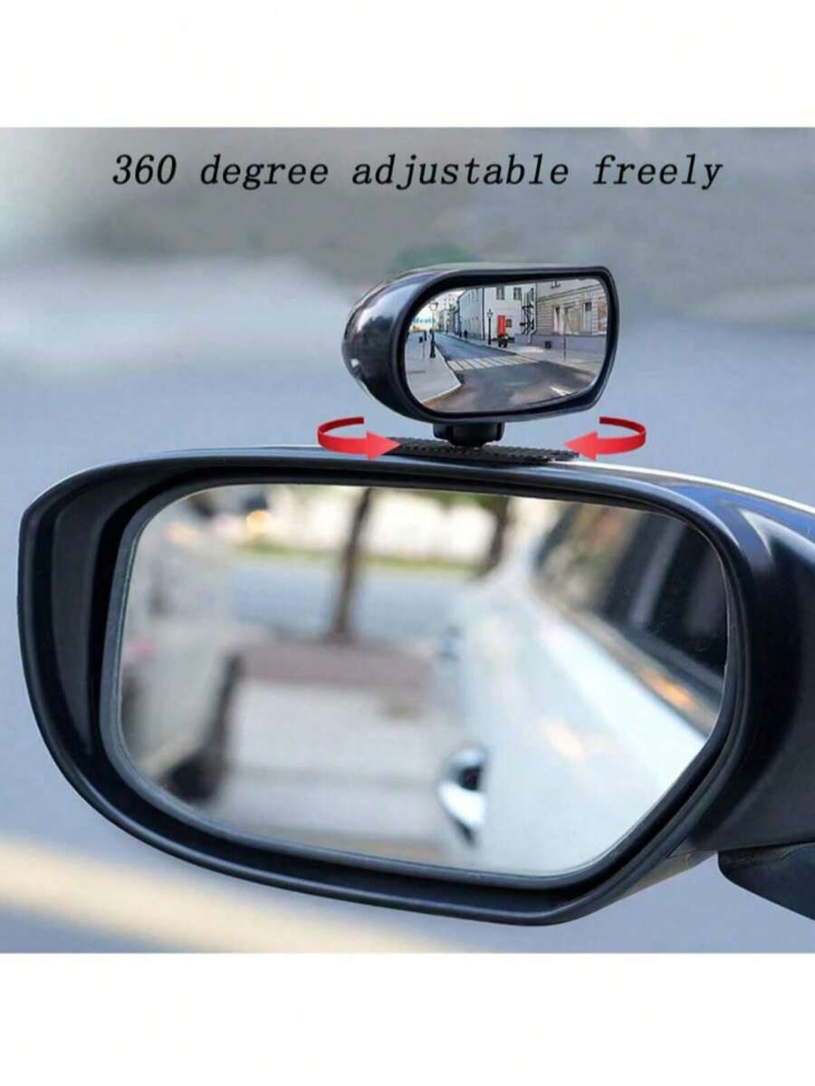 1pc Universal 360° Rotatable Wide Angle Rear View Mirror, Universal Installation, Reduces Blind Spots, Easy To Install, Assists In Reversing And Parking