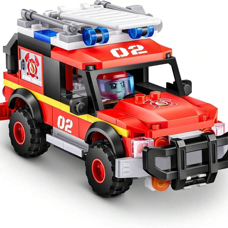 ZURU - Max Blocks City Series FIRE ADVENTURE Fire Truck Building Blocks Toy Educational Toy Holiday Gift Boys Toy Interactive Toy 6 Years And Up - Multicolor - View 1