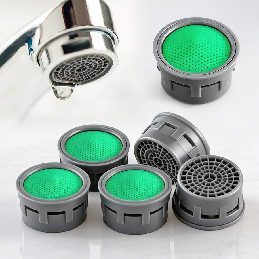 6pcs Faucet Pressure Booster Filter, Suitable For Kitchen, Sink And Bar Faucet, Universal Size, Easy To Replace And Install, Effectively Save Water, Filter Impurities And Prevent Splashing - Multicolour - View 1