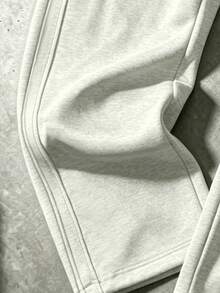 American Style Side Stripe Straight Leg Sweatpants For Men, Vintage Embroidered Loose Casual Sports Long Pants - Light Grey - View 3