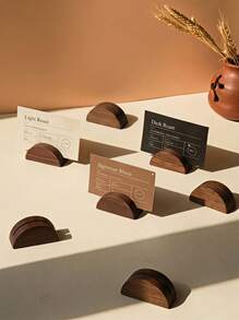 Cirelle Wooden Table Number Holders, Wedding Table Number Holders, Semi-Circular Wooden Table Card Holders, Suitable For Offices, Photos, Menus, Banquets, Parties, Restaurants, Retail Stores, And Event Decorations - Multicolor - View 1