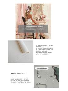1pc Frameless Girly Glamour Wall Art Canvas Poster Print, Elegant Feminine Beauty Minimalist Aesthetic Room Decor, Whimsical Portrait Painting For Bedroom, Living Room, Modern Home Decoration, Room Decor Bedroom, Prints For Wall, Best Gift Choice - Multi-color - View 9