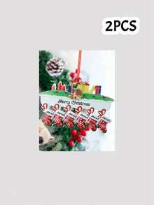 Custom Candle Socks Christmas Ornament, Personalized 2-6 Names Tree Pendant, DIY Holiday Decoration, Christmas Decoration, Family, Kids, Boys, Girls - Style a - View 7