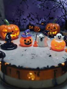 30pcs Novel Halloween Ghost Witch Hat Pumpkin Figurines, Mini Resin Decor For Halloween Theme Garden, Potted Plants And Ground Decoration, Party Decor, Home Decor Statue, Outdoor Statue, Cute Garden Decoration Accessories, Flower Pot Accessories, Halloween Decoration Gift, Easter Gift (Random) - A - View 2