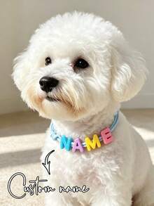 1pc Colorful Customized Letter Dog Collar, Customized Pet Name, Personalized Pet ID Tag, Customized Acrylic Name Tag, Customizable Letter Dog Collar, Birthday Gift, Pet Supplies, Pet Lover Gift, Suitable For Family, Friends And Pets - Grey - View 10
