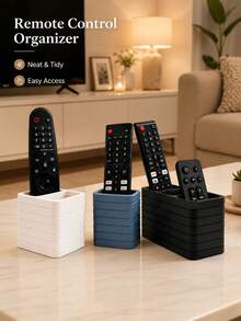 Kệ lưu trữ điều khiển từ xa hiện đại, phù hợp cho TV/DVD/máy phát Blu-Ray/hệ thống âm thanh/máy chơi game, kệ lưu trữ phương tiện phòng khách/phòng ngủ, hộp lưu trữ điều khiển từ xa trang trí có không gian lưu trữ - Nhiều màu - Xem 3