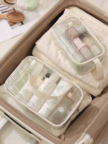 1/3pcs Waterproof PVC Travel Toiletry Bag, Portable Large Capacity Travel Storage Makeup Bag, Multi-Functional Transparent Zipper Makeup Bag Set, Shell Print Beach Bag, Back To School Holiday Essential, Lightweight Storage, Durable And Fashionable, Suitable For Home Use - Ocean World - View 8