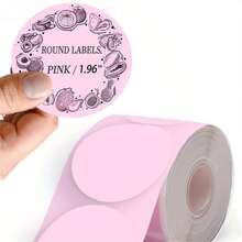 1pc 50mm Round Circle Self-Adhesive Labels For Phomemo M110/M110S/M120/M200/M220 Label Maker For Barcode Label, DIY - Multicolor - View 4