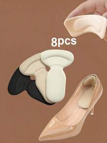 8 Stücke verdickte gepolsterte Fersenkissen, selbstklebende rutschfeste stoßabsorbierende Schaumstoffauskleidung für High Heels, Stiefel, Anzugschuhe, weich und bequem für langes Gehen und Stehen, rutschfeste wasserdichte Fersenkissen, Schuhgrößenreduzierer, nur für Frauen (8/4/2/1 Stück) erhältlich - A - Übersicht 7