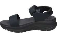 SKECHERS | Sandalias Skechers D'Lux Walker New B para Mujer – Sandalia con Cuña en Color Negro – Sandalia de Verano con Velcro – Cuña Media y Cómoda – Luxe Foam – Plantilla Re - Negro - Ver 4