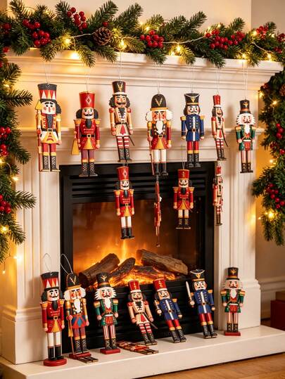 Enfeites de Natal Quebra-Nozes em Madeira para Pendurar, Decoração de Quebra-Nozes Estilo Rei em Nogueira com Grampo, Decoração de Festa de Natal Rei e Soldado, Personagem Quebra-Nozes, Decoração de Mesa para Festa de Feriado, Personagem Soldado Quebra-Nozes, Artesanato, Decoração de Ação de Graças, Decoração de Quarto, Decoração para Casa, Festa de Feliz Natal, Ano Novo 2027, Decoração de Inverno