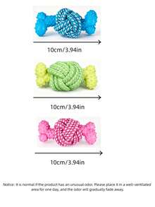 1pc Dog Toy, Textured Rubber Bone Toy, Braided Rope Knot Chewing Toy, Durable Dog Chew Toy, Pet Dental Rope Knot Toy, Suitable For Indoor Play, Outdoor Lawn Interaction, Dog Tug-Of-War, Dog Chewing, Small To Medium Dog Toy, Outdoor Dog Walking Play Toy, Durable And Tear-Resistant, Washable And Odor-Resistant, Dog Ball, Dog Toy - Multicolor - View 11