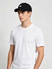 Topi baseball unisex adidas dengan desain logo merek, bergaya, serbaguna, dan desain sederhana, cocok untuk pasangan. - Hitam - View 1