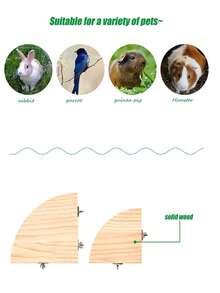 1pc Random Color Wooden Fan-Shaped Bird Cage Platform, Bird Toy, Hamster Jump Board, Parrot Perch, Resting Platform, Suitable For Parrots, Hamsters, Jerboas And Long-Tailed Rats, Bird Cage Accessories, Bird Toys, Bird House, Autumn Decoration - View 7