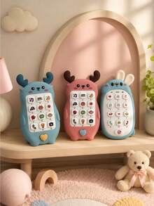 Guitar Shaped Baby Music Phone Toy, Multi-Function Early Education Sound Toy, 3-Color Interactive Play Toy For Toddlers, Baby Birthday Gift - Multicolor - View 4