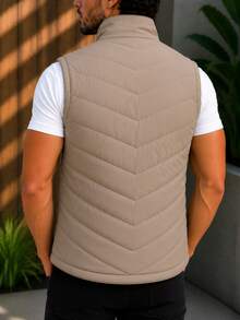 HPC POLO Men's Casual Vest, Lightweight, Comfortable - 香檳色 - 查看 3