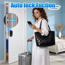 Smart Lock Fingerprint Door Lock – Tuya APP Remote Control, Keyless Entry Door Lock With Biometric Fingerprint, Password, Key, Passage Mode For Home Office – Black - AF06DSTUYA - مشاهدة 5