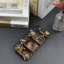 Case For IPhone 13/14,Vintage Flowers Entwined Bookshelf Exquisitely Pattern Double Protective Phone Cover Cases Soft Silicone For IPhone 13/14 - White - View 2