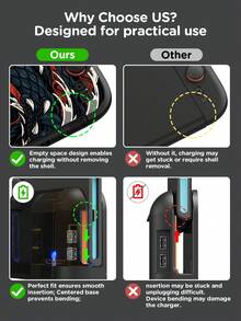 Ayotu 1 قطعة بطانية حماية بتصميم نمط التنين متوافق مع Switch 2/Switch NS/Switch OLED/Switch Lite، بطانية ناعم من مادة TPU للجيل الجديد، بطانية حماية عالمي لوحدة التحكم بالألعاب، بطانية حماية لوحدة تحكم Switch، اكسسوارات ألعاب Switch، مضاد للسقوط، مضاد للانزلاق، مضاد للخدش، أنيق، هدية صيفية/هدية العودة إلى المدرسة/هدية عيد الحب/هدية الذكرى السنوية. - مشاهدة 4