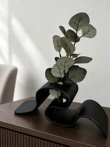 2/1pc Creative Ribbon-Shaped Dried Flower Holder, Minimalist Decorative Vase, Curved Vase Ornament. Unique Geometric Tabletop Decor (Fresh Flowers Not Included). Suitable For Home, Office, Living Room Decoration And Wedding Arrangement. - Multi-color - View 8