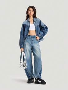 Adidas Originals 女款 JACKET W 牛仔夾克 KR5042 - 藍色 - 查看 6