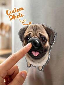 Personalized Custom Pet Acrylic Fridge Magnet, Custom Dog Cat Pet Portrait Fridge Magnet, Custom Transparent Acrylic Photo Fridge Magnet, Unique Custom Pet Memorial Keepsake Gift - Black - View 8