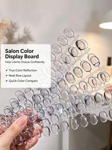 120Pcs Solid Oval Flat Full Cover Nail Tips Clear Gel Nail Polish Color Chart Display Nail Tips Japanese Nail Art Sample Board For Salon - Clear - View 5
