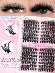 FQBFQB 252pcs Cluster Lashes, Eyelash Clusters Ultra-Natural Look And Thin And Ultra-Soft Fake Eyelashes And Ultra-Light, Anime Lashes, Reusable, False Eyelashes For Beginners For Daily Life And Dates And Parties And Music Festivals And - View 3
