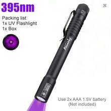 Alonefire Mini UV Pen Light 365nm/395nm - LED Blacklight Flashlight, Can Be Used To Detect Pet Stains, Banknotes, Checks And Other Invisible Markings And Fungal Infections - Multicolor - View 12