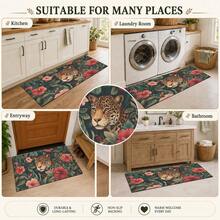 1pc Tiger Pattern Diatomaceous Earth Kitchen Mat, Absorbent Kitchen Floor Mat, Kitchen Rug, Long Strip Foot Mat, Sink Front Mat, Suitable For Kitchen, Bathroom, Entryway, Hallway, Laundry Room And Home Decor - Multicolor - View 9