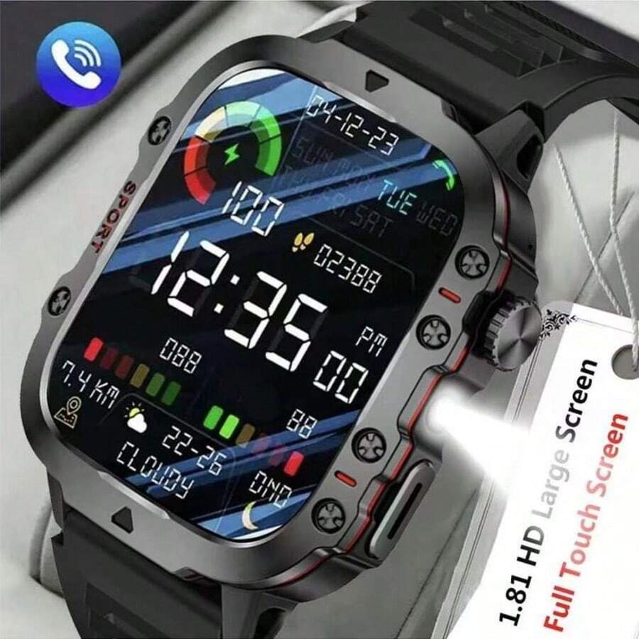 Smartwatch, llamada/marcación inalámbrica, múltiples modos deportivos, alerta y rechazo de llamadas entrantes, recordatorio de SMS, fondo de pantalla personalizable, compatible con iOS/Android - Multicolor - Ver 1