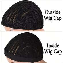 Men's Cos Wigs, Non-Adjustable Elastic Mesh Caps, Diy Hairstyle Mesh Caps, Crochet Mesh Caps, Suitable For All Races, Can Increase Hair Volume, Breathable And Comfortable, Black Mesh Caps, Natural - Multicolor - View 5