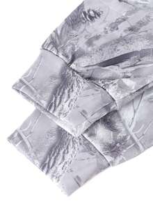 1pc Girls/Teen Girls Fashionable Grey Tree Branch Print Versatile Comfortable Fleece Hooded Sweatshirt - Light Grey - View 5